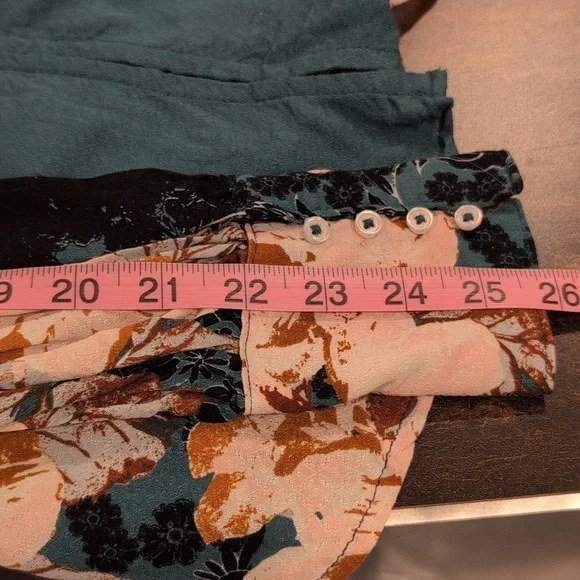 Free People Mikayla Floral Print Tunic Top Green XS - Picture 10 of 10